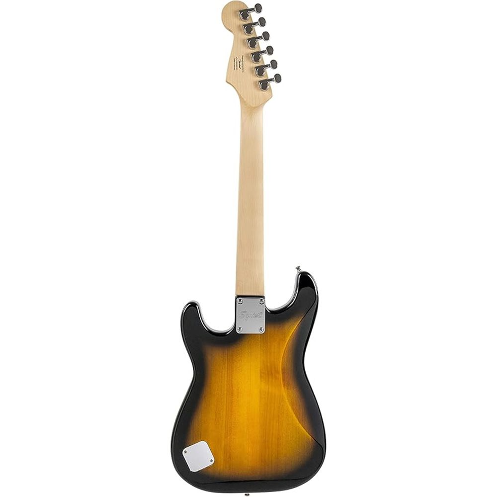 Squier FSR Mini Stratocaster, Laurel Fingerboard, White Pickguard in Brown Sunburst