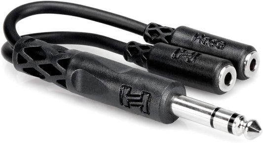 Hosa YMP234 Y Cable 1/4 inch TRS Male to Dual 3.5mm TRS Female
