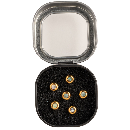 Martin Luxe Liquid Metal Bridge Pins in Gold with Pearl