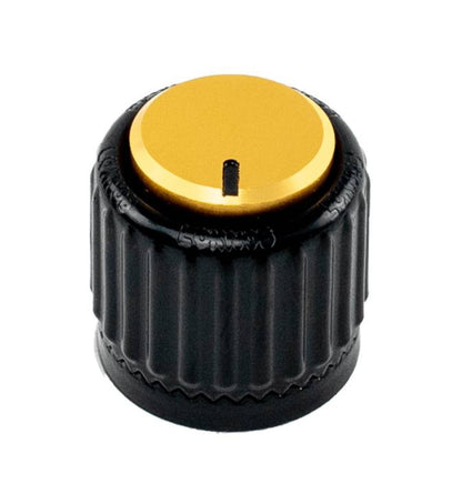 D'Addario LokNob Large Black and Gold Plastic Knob