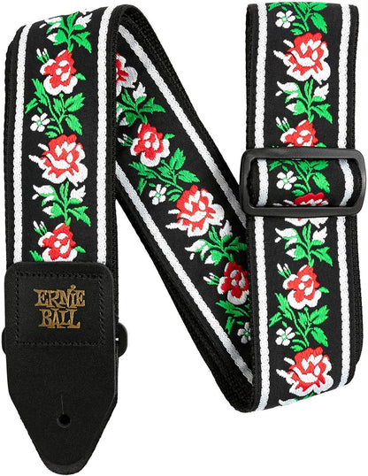 Ernie Ball Classis Jacquard Guitar Or Bass Strap in Winter Rose