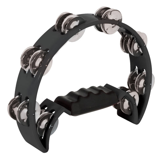 Mano Percussion 9"X5" Half Moon Tambourine in Black