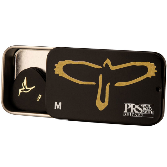 PRS Gold Birds Assorted Medium Picks with Tin 12 Pack