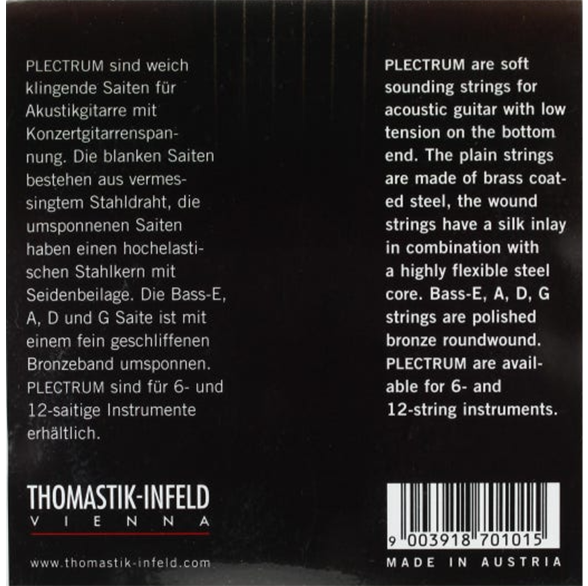 Thomastik Plectrum Acoustic Guitar Strings Set Medium Light .012-.059 Gauge