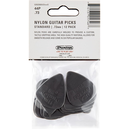JIm Dunlop Nylon Standard Guitar Picks .73mm 12 Pack in Grey