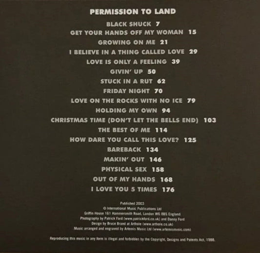 The Darkness Permission To Land Guitar Tab