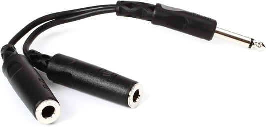 Hosa YPP111 1/4" TS to Dual 1/4" TSF Y Cable