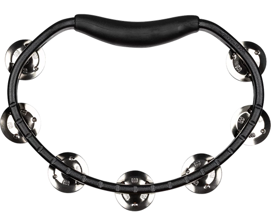 Meinl Percussion HTBK Headliner Series Molded ABS Tambourine Single Row Stainless Steel Jingles in Black