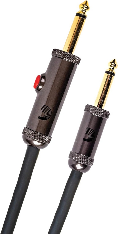 D'Addario Planet Waves 10' Circuit Breaker Straight Plug Latching Switch Instrument Cable in Black
