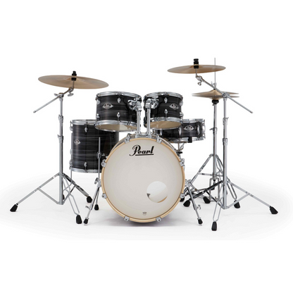 Pearl Export Plus 5-Piece Fusion Kit Drum Kit with Cymbal Pack in Graphite Silver Twist
