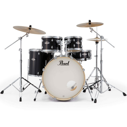 Pearl Export Plus 5-Piece Fusion Plus Drum Kit with Cymbal Pack in Jet Black