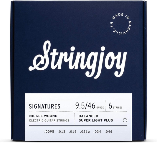 Stringjoy Signatures Balanced Super Light Plus Nickel Wound Electric Guitar Strings 9.5-46 Gauge