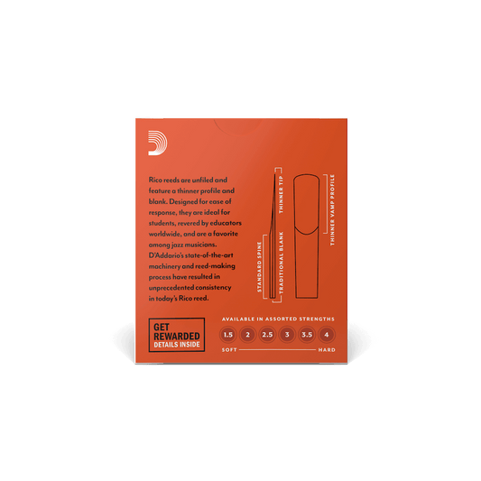 Rico By D'Addario Strength 2.0 10 Pack Bb Clarinet Reeds