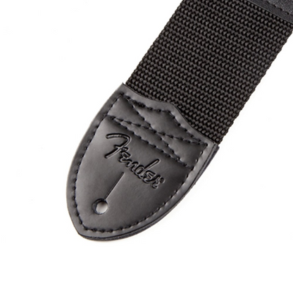 Fender 2" Polyester Logo Straps in Black with Yellow Logo