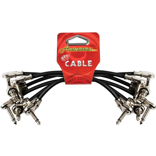 Australasian 6 Inch Patch Cable 6 Pack in Black