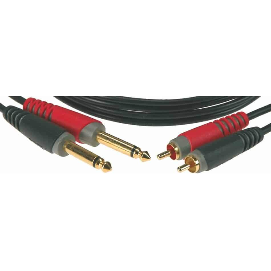 Klotz 6m unbalanced pro twin cable RCA and 1/4" jack plugs