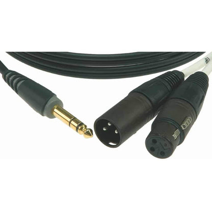 Klotz AY1X0300 3m Insert Cable 1/4" TRS and 2 XLR 3p M/F