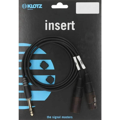 Klotz AY1X0300 3m Insert Cable 1/4" TRS and 2 XLR 3p M/F