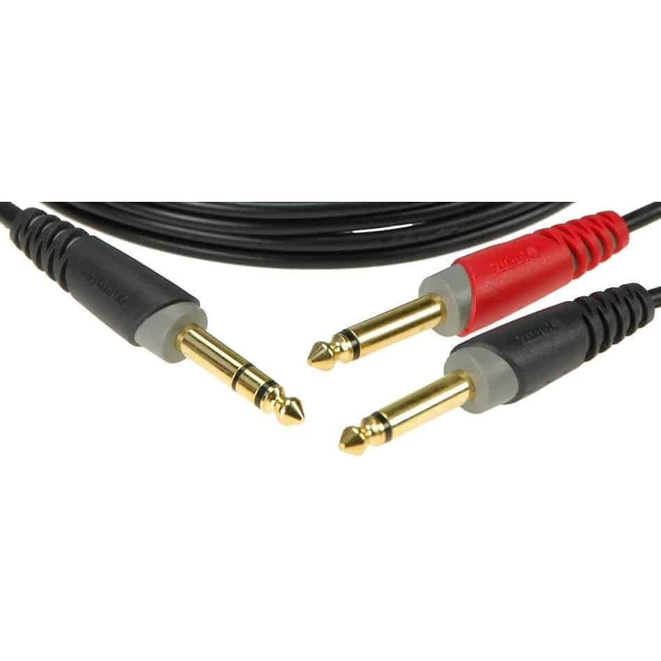 Klotz AY10300 3m Insert Cable 1/4" TRS 2x1/4" TS