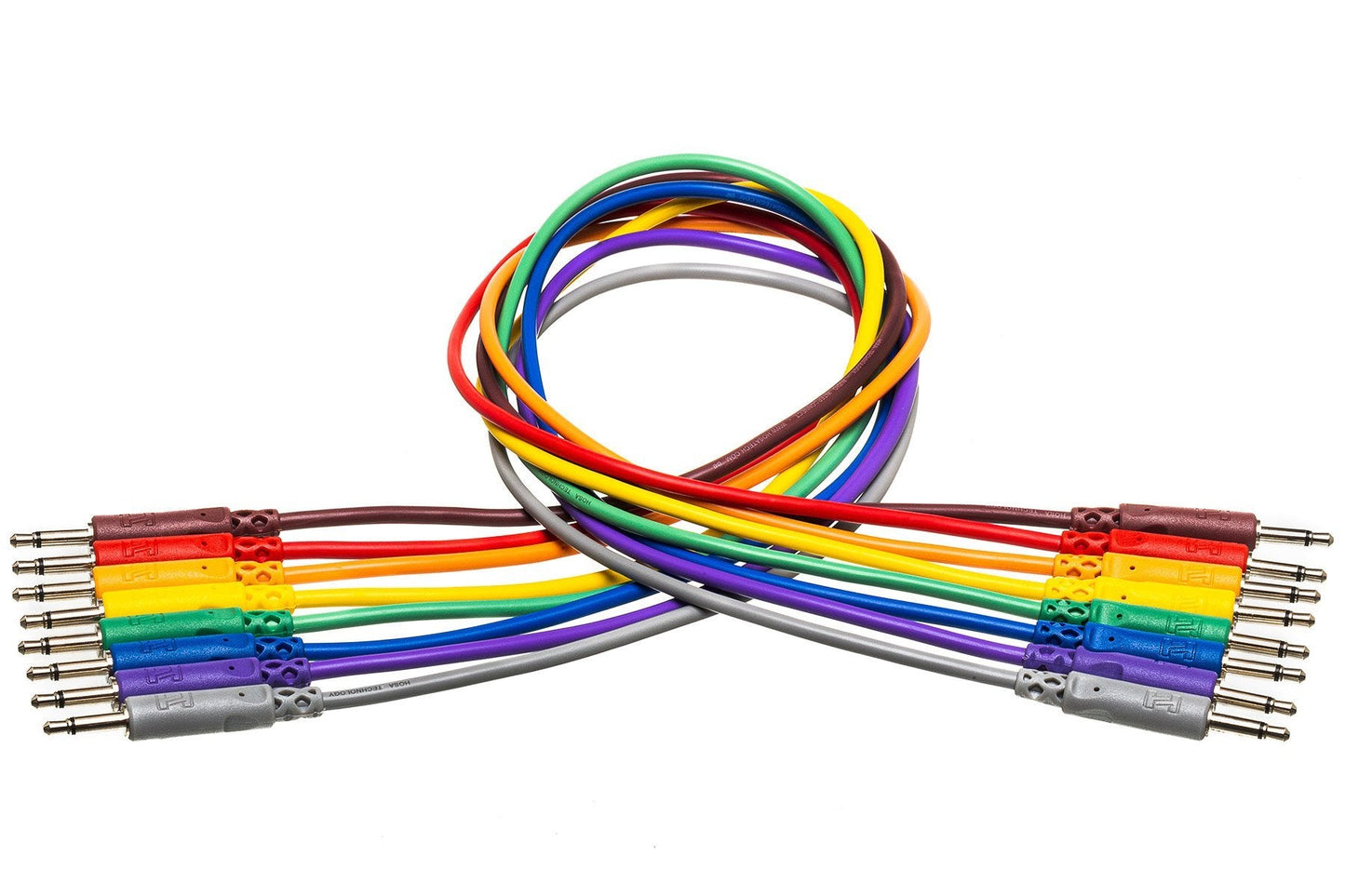 Hosa CMM830 3.5mm TS to Same Unbalanced Patch Cables 8 Pack 1ft
