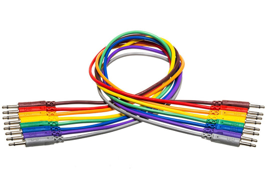 Hosa CMM890 3.5mm TS to Same Unbalanced Patch Cables 8 Pack 3ft