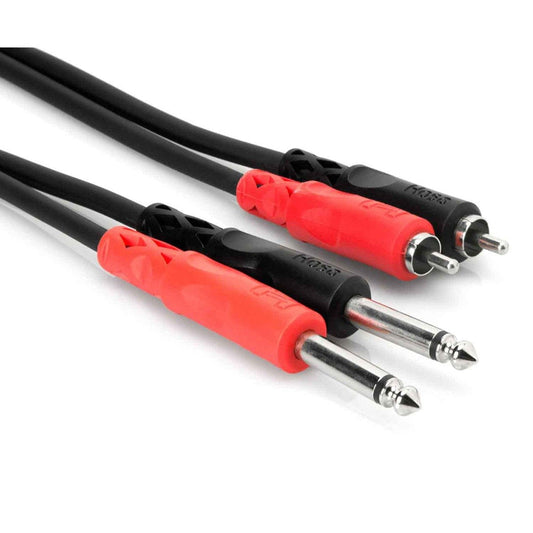 Hosa CPR203 Dual 1/4 inch TS to Dual RCA Stereo Interconnect Cable 9.8 feet