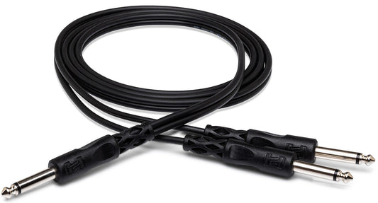 HOSA CYP105 Y Cable 1/4" TS to Dual 1/4" TS