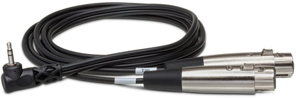 HOSA CYX402F Microphone Cable Dual XLR3F to Right Angle 3.5 mm TRS 2Ft
