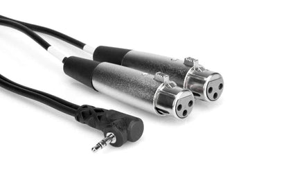 HOSA CYX401F Microphone Cable Dual XLR3F to Right Angle 3.5 mm TRS 1Ft