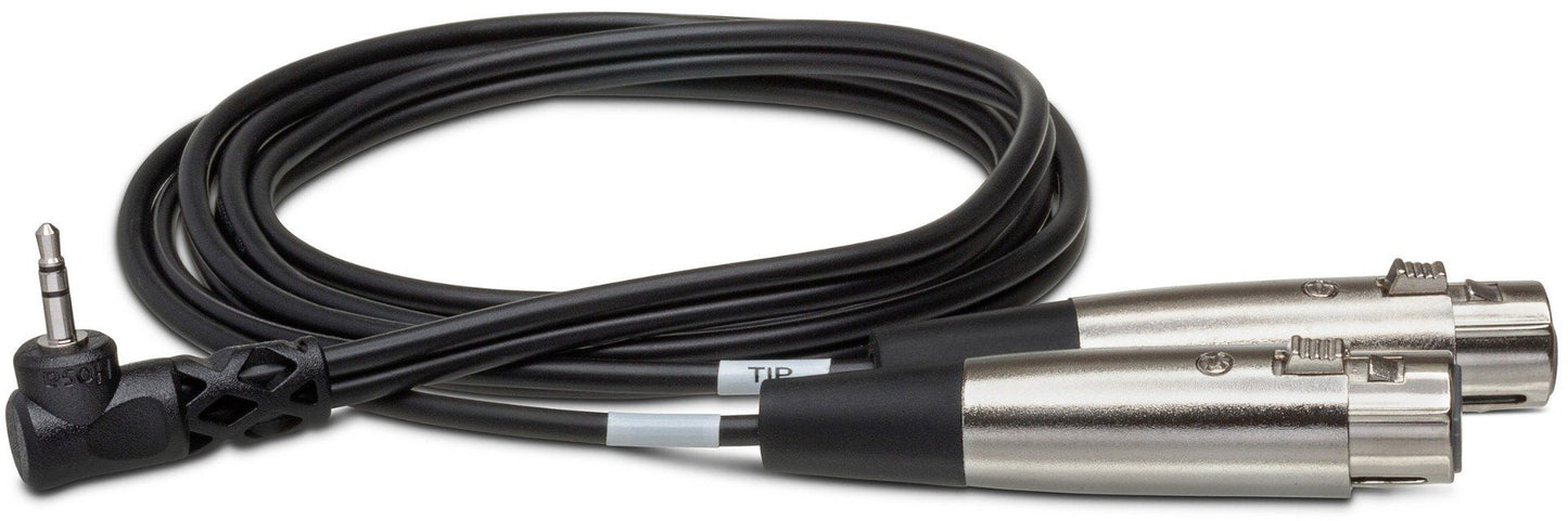 HOSA CYX405F Microphone Cable Dual XLR3F to Right Angle 3.5 mm TRS 5Ft