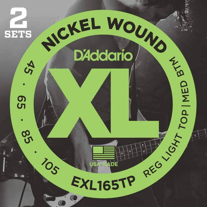 D'Addario EXL165TP Nickel Wound Regular Long Scale Bass Strings 2 Sets 45-105 Gauge