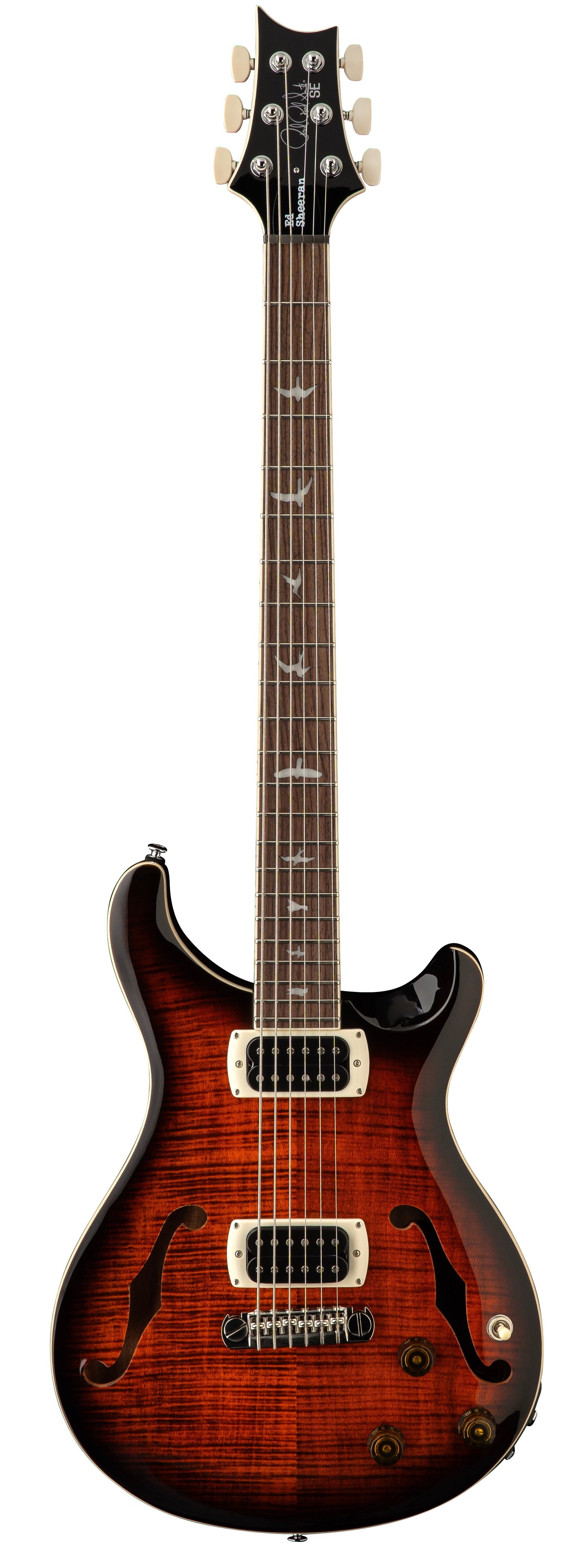 PRS SE Ed Sheeran Hollowbody I Piezo Baritone Electric Guitar in Orange Tiger Smokeburst