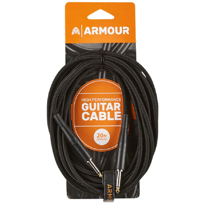 Armour GW20B 20 Foot Guitar Lead in Woven Black