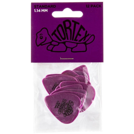 Jim Dunlop Tortex Standard Guitar Pick 1.14mm 12 Pack in Purple