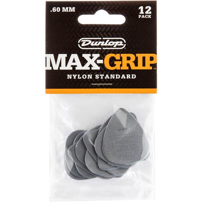 Dunlop Max Grip Standard Guitar Pick .60mm 12 Pack in Grey