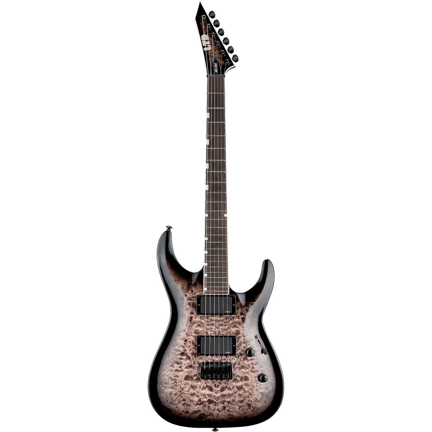 ESP LTD MH 400 HT QM Electric Guitar in See Thru Black Sunburst