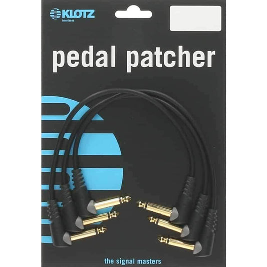 Klotz Pedal Patcher 60cm Angled Jacks x 3 Patch Cable in Black