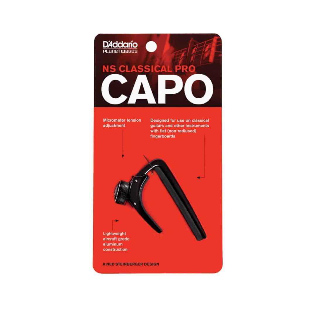 D'Addario Planet Waves NS Classical Guitar Pro Capo Adjustable Tension in Black