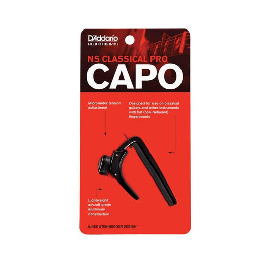 D'Addario Planet Waves NS Classical Guitar Pro Capo Adjustable Tension in Black