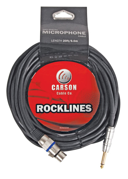 Carson Cable Co Rocklines 20ft XLR to 6.3mm Cable