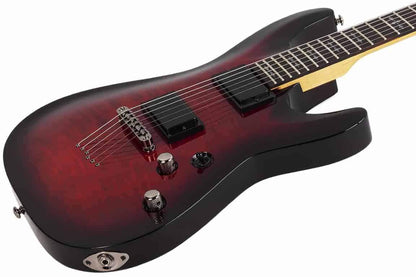 Schecter Demon 6 Electric Guitar in Crimson Red Burst