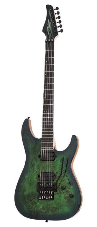 Schecter C 6 Pro FR Electric Guitar in Aqua Burst