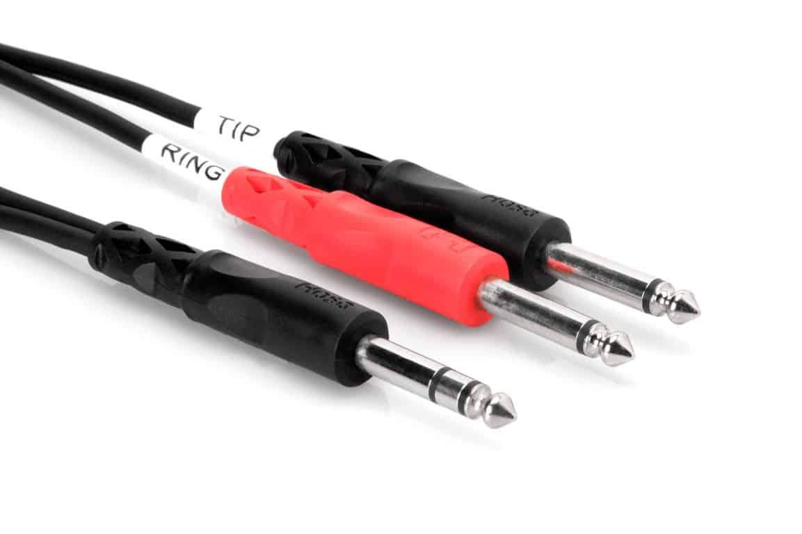 HOSA STP203 Insert Cable 1/4" TRS to Dual 1/4" TS 3m