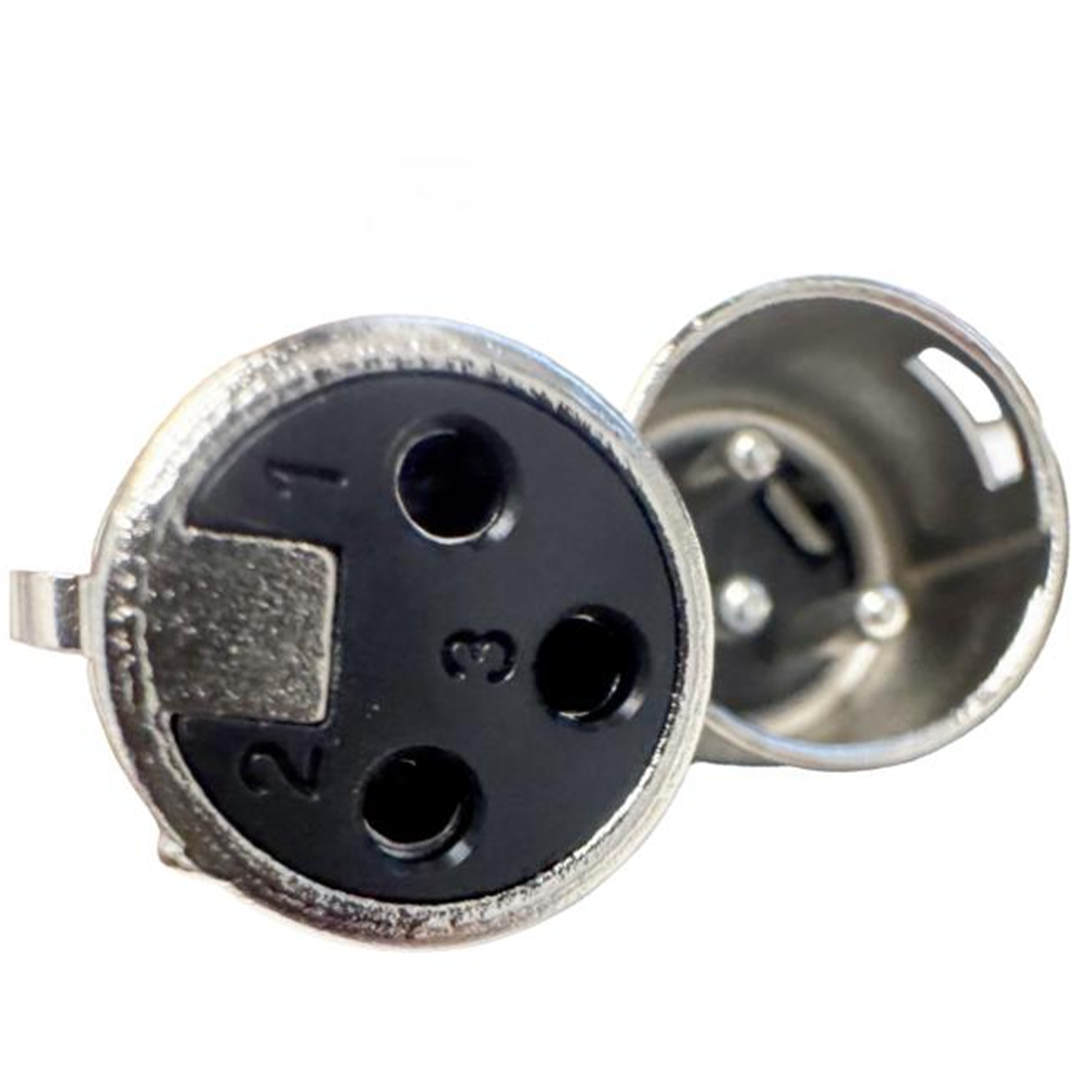 Legacy 10m XLRF to XLRM Microphone Cable, Chrome Connectors in Black