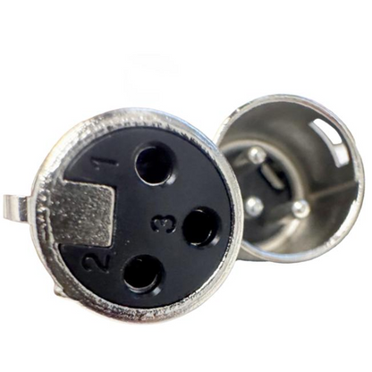 Legacy 10m XLRF to XLRM Microphone Cable, Chrome Connectors in Black