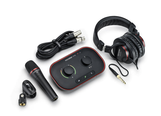 Focusrite Vocaster One Studio essential podcasting kit