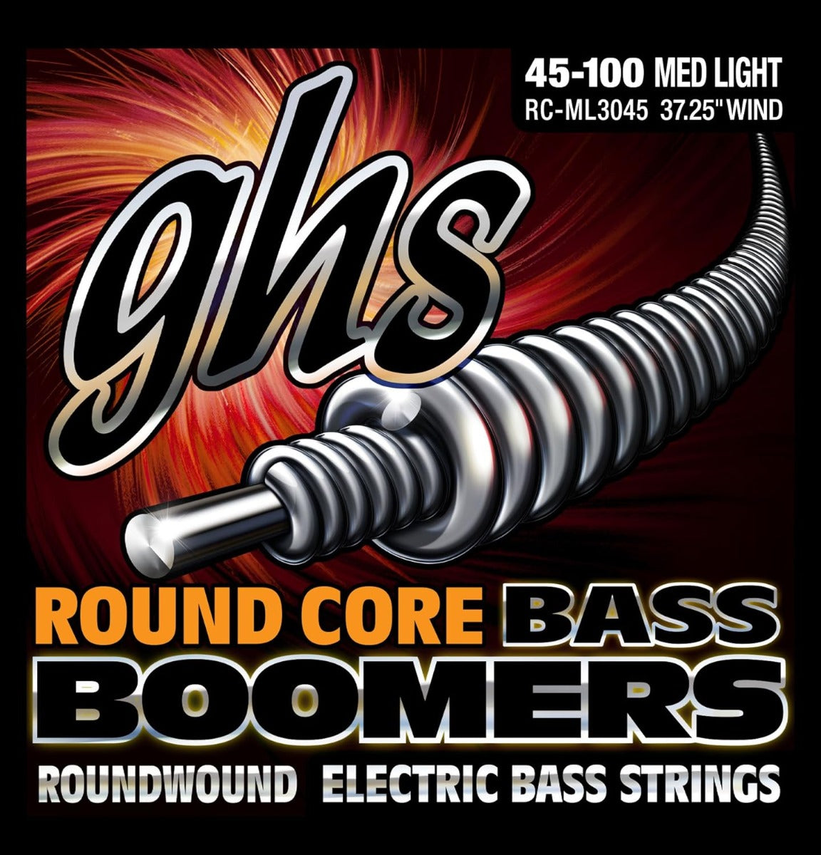 GHS ML3045 Round Core Bass Boomers Guitar Strings 45-100 Gauge