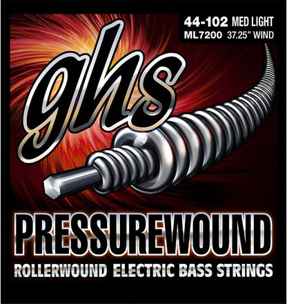 GHS ML7200 Pressurewound  Bass Guitar Strings  44-102 Gauge