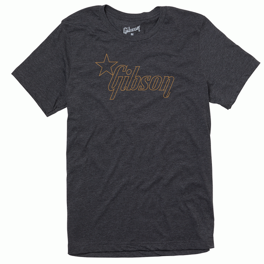 Gibson Star Logo Medium Size Tee Shirt in Charcoal