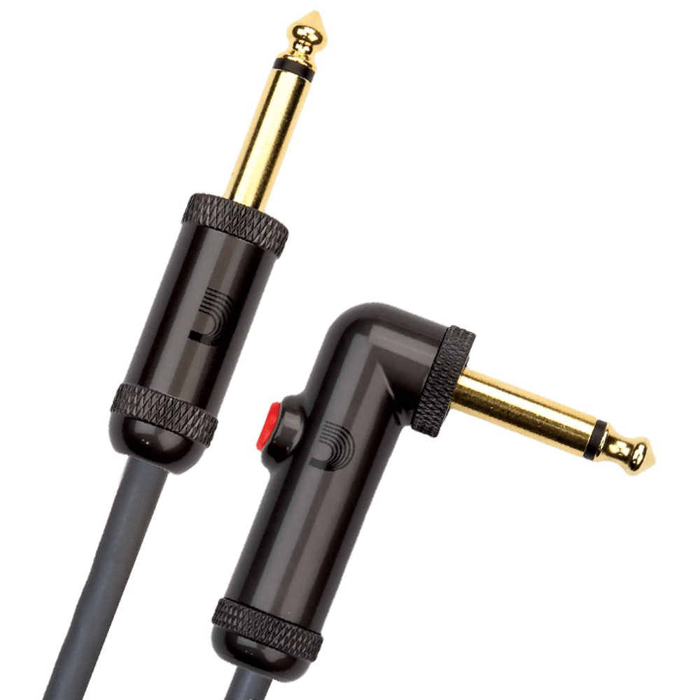 Planet Waves 20' Circuit Breaker Instrument Right Angle Plug Latching Switch Cable in Black